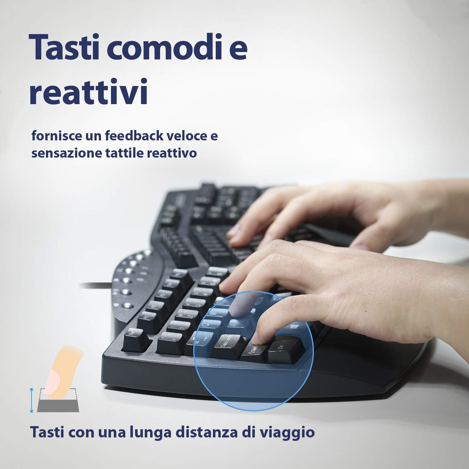 Perixx PERIBOARD-512 Tastiera Split Ergonomica Cablata - immagine 5