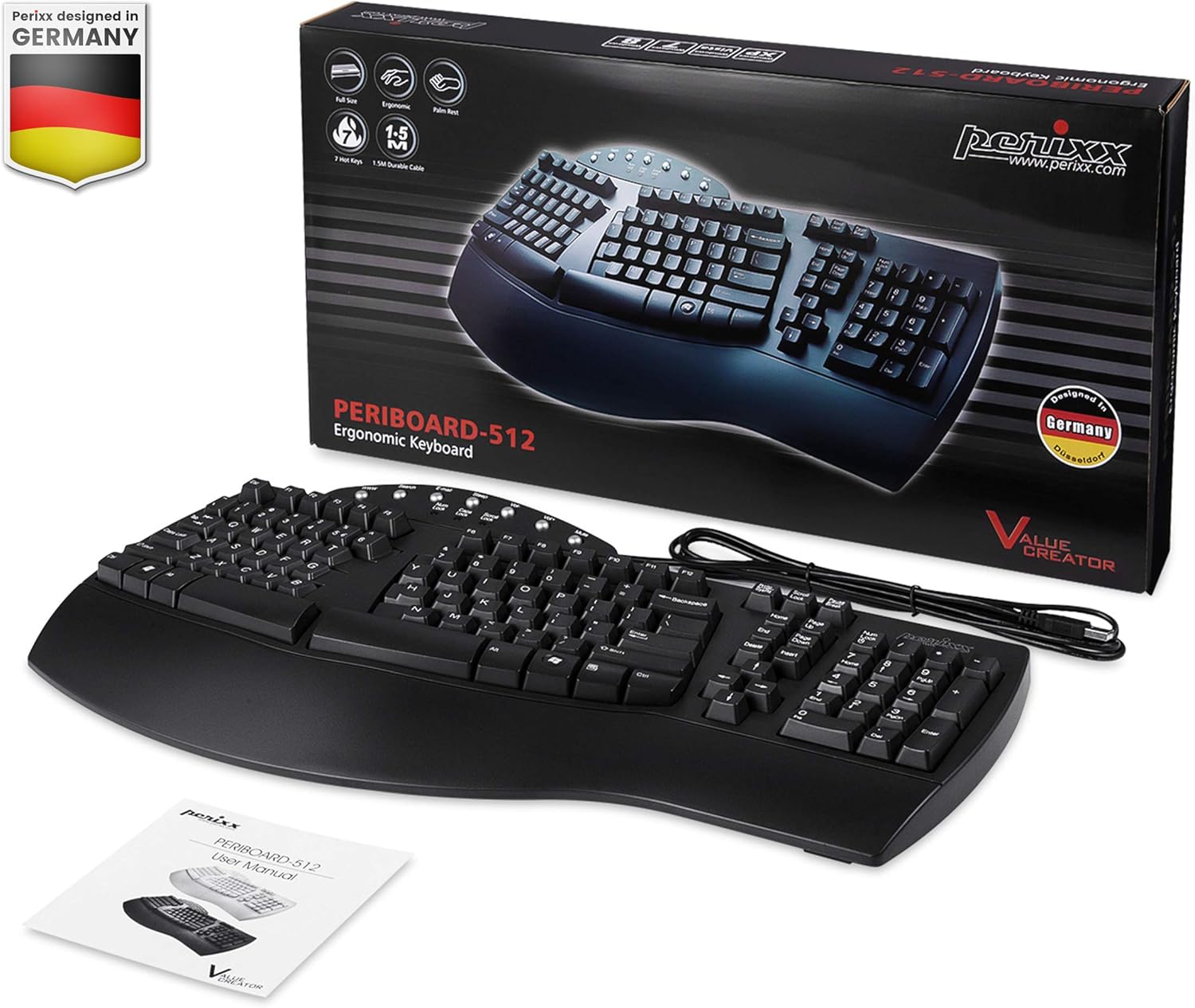 Perixx PERIBOARD-512 Tastiera Split Ergonomica Cablata - immagine 6