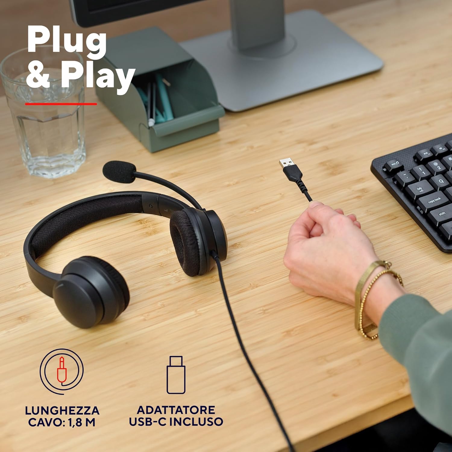 Trust Roha II USB Cuffie con Microfono ENC - immagine 5