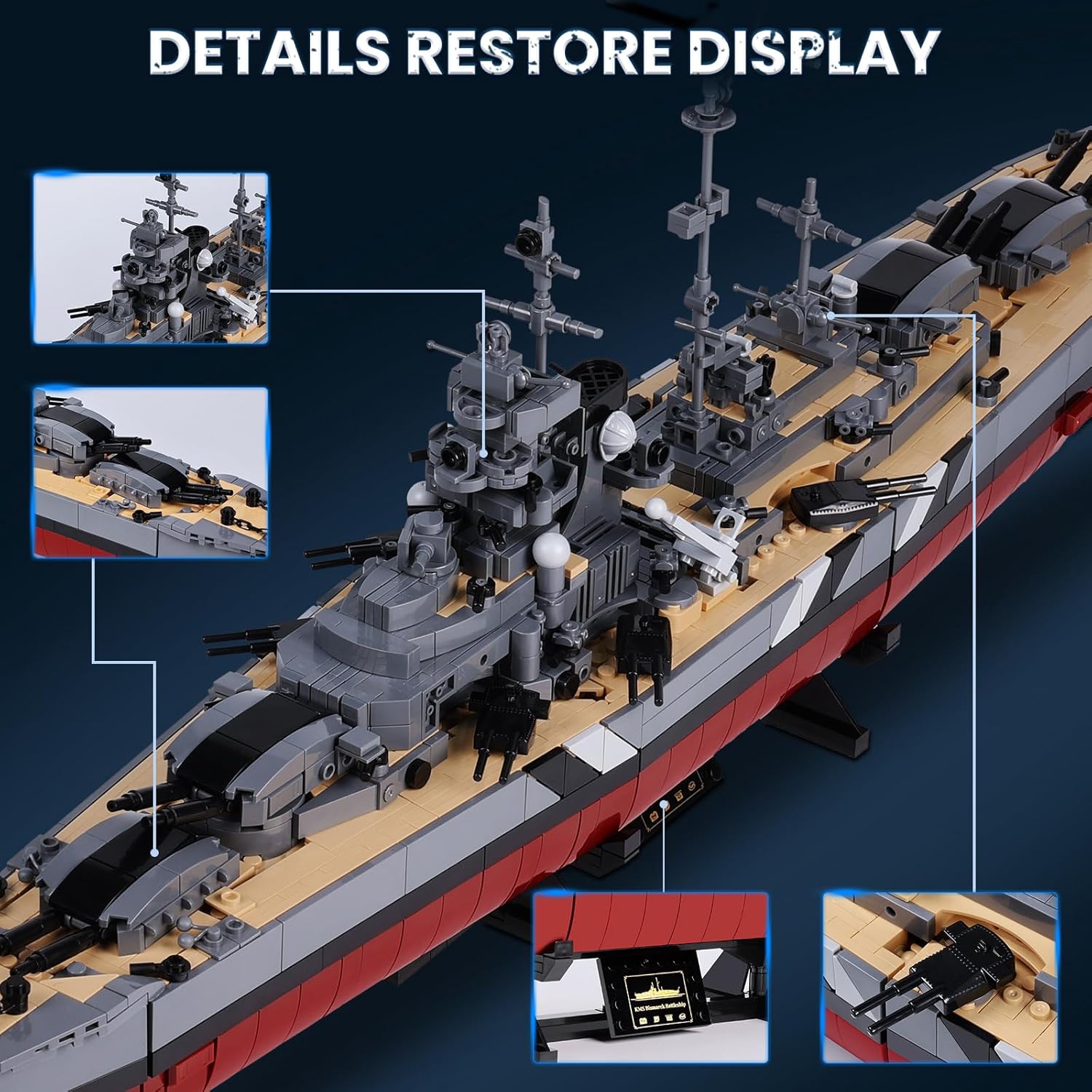 Jmbricklayer Bismarck Navale 60015 - Modello 2537 Pezzi - immagine 3