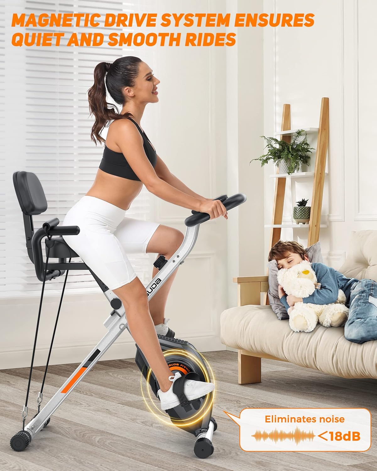 Yosuda Cyclette Pieghevole Salvaspazio - immagine 3