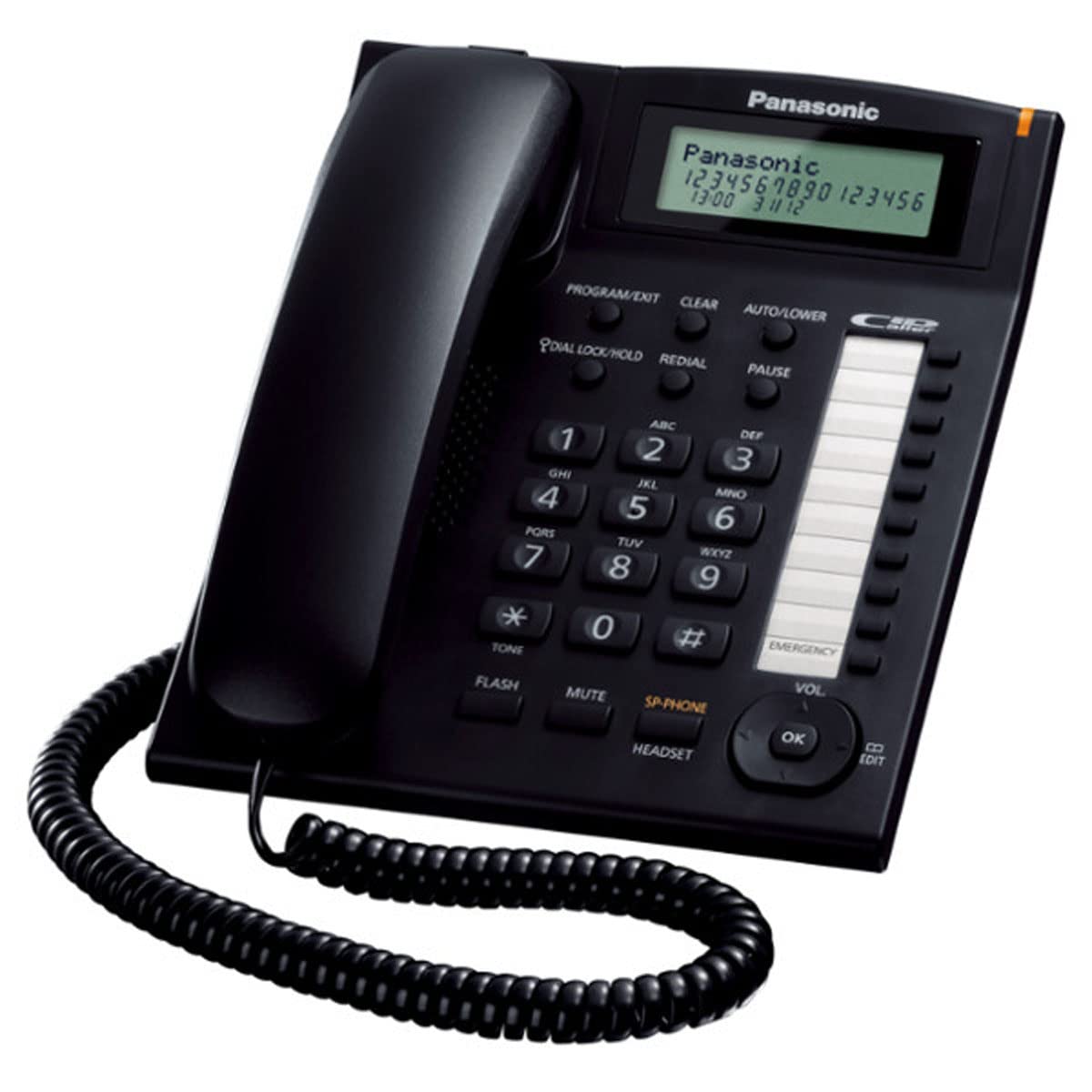 Panasonic KX-TS880EXB - Telefono Fisso a Filo, Nero