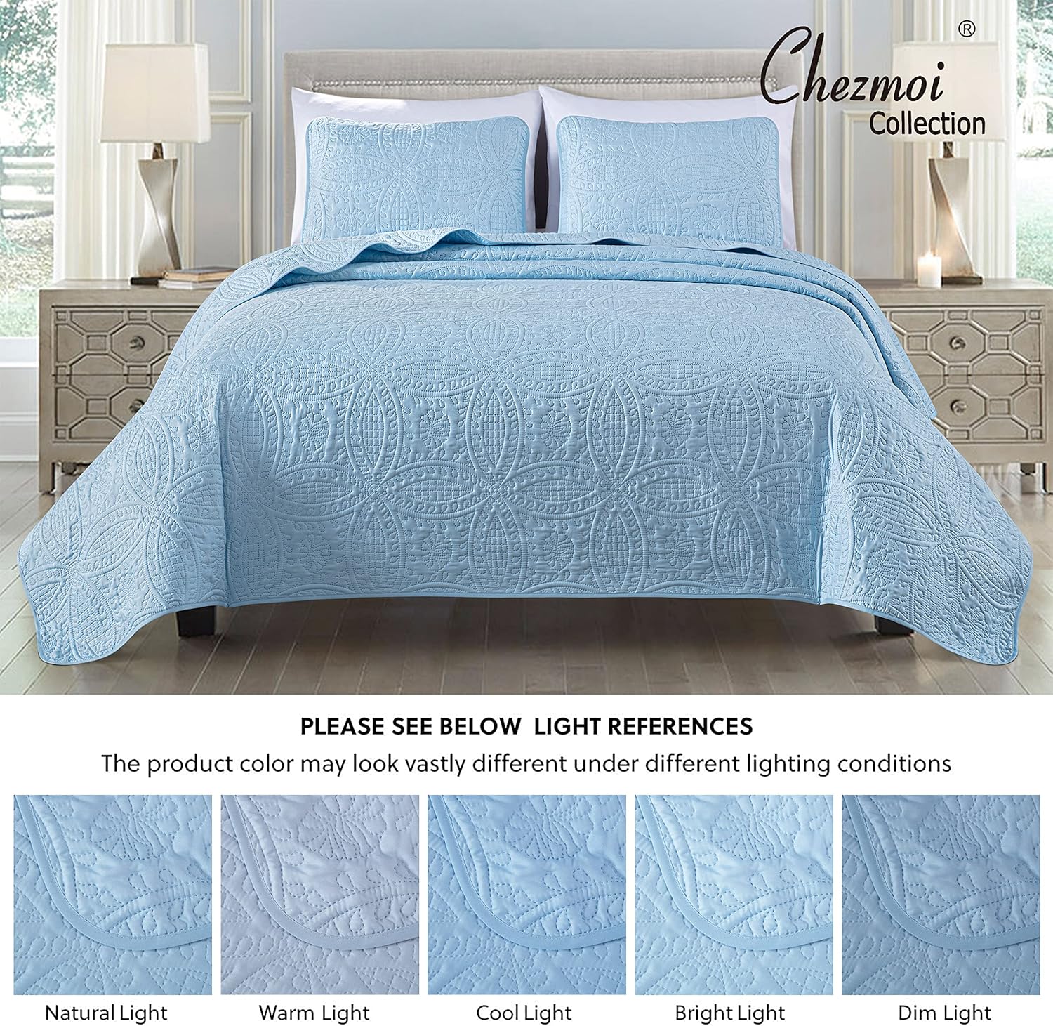 Chezmoi Collection - Set Copriletto Austin King, Blu - immagine 8