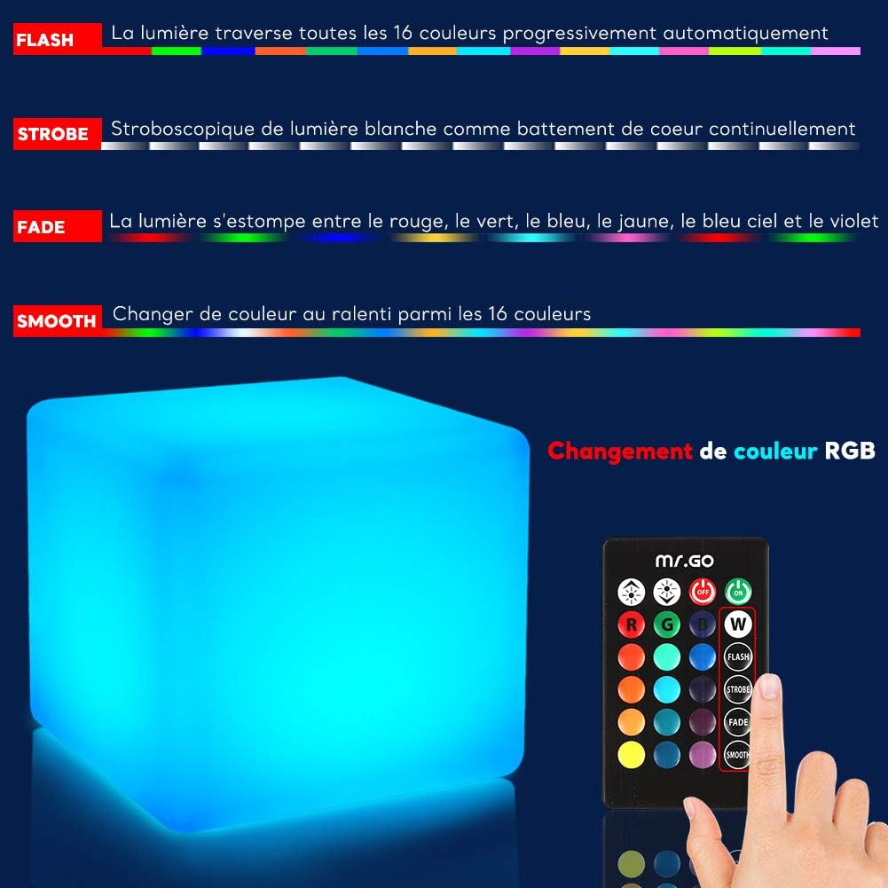MR.GO 16" LED Cubo Luminoso RGB con Telecomando - immagine 3