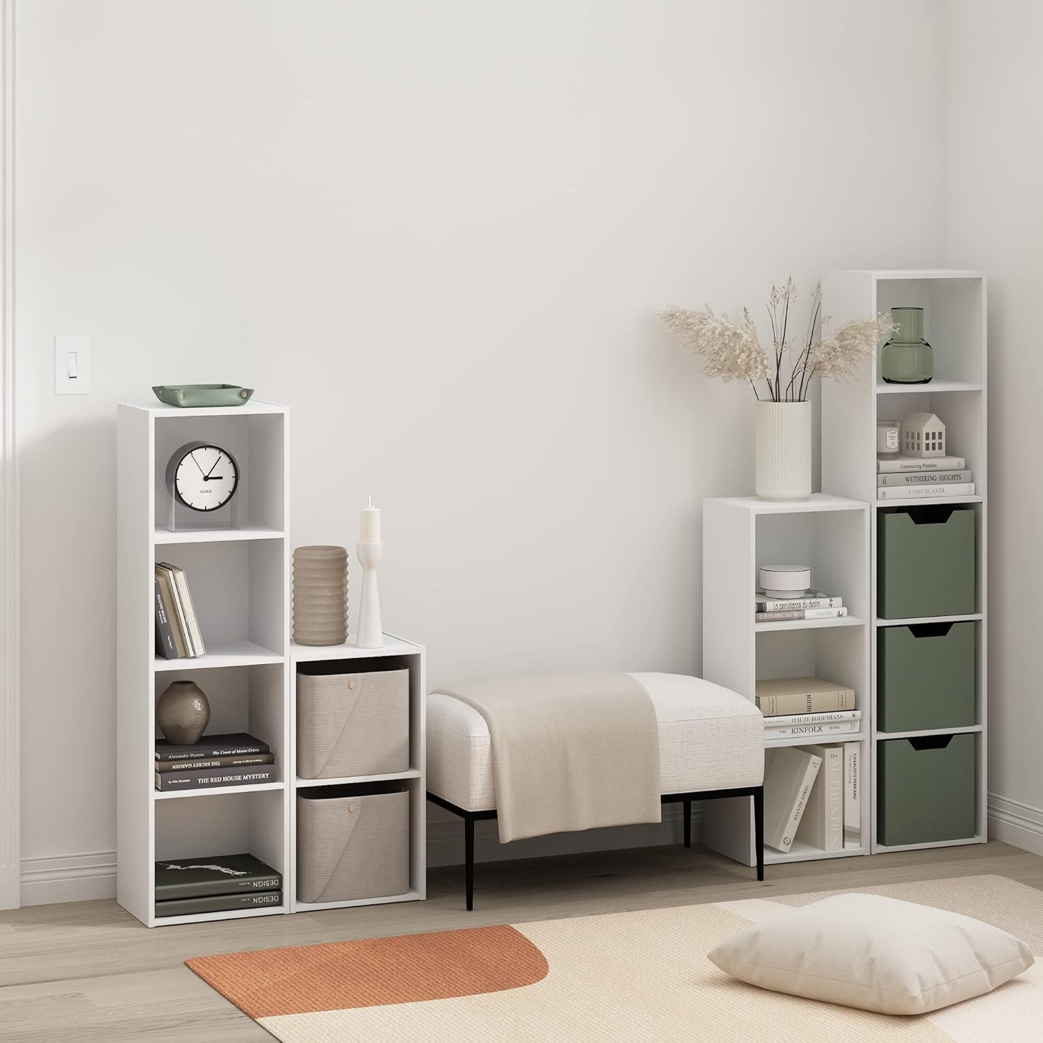 Furinno Pasir Libreria a 4 ripiani aperti, bianco - immagine 2