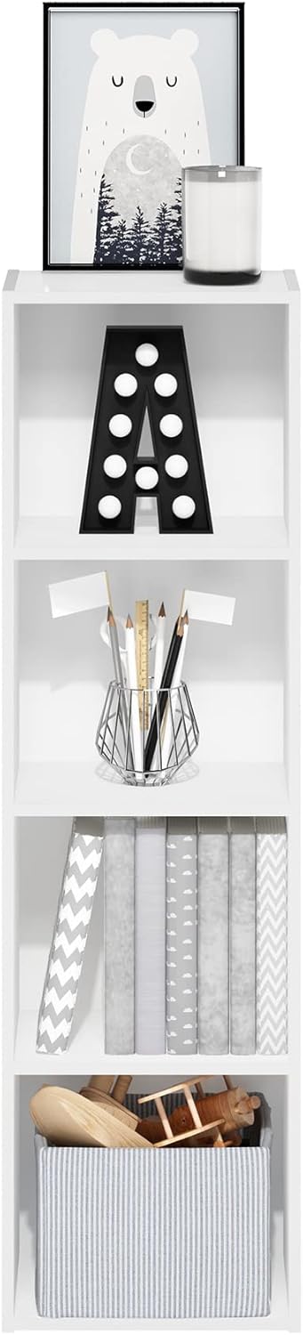 Furinno Pasir Libreria a 4 ripiani aperti, bianco - immagine 4