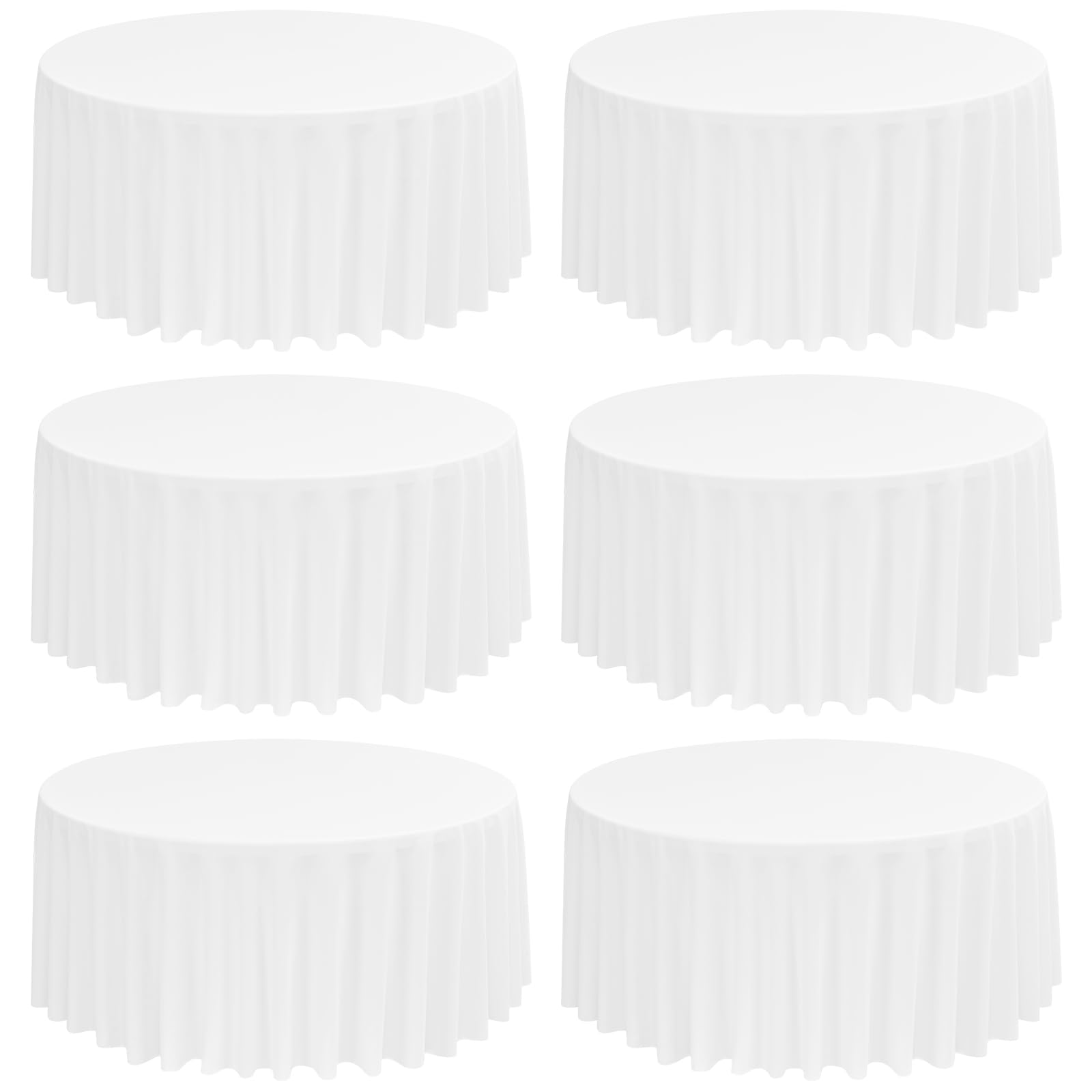 Confezione da 6 Tovaglie Circolari Bianche 275 cm