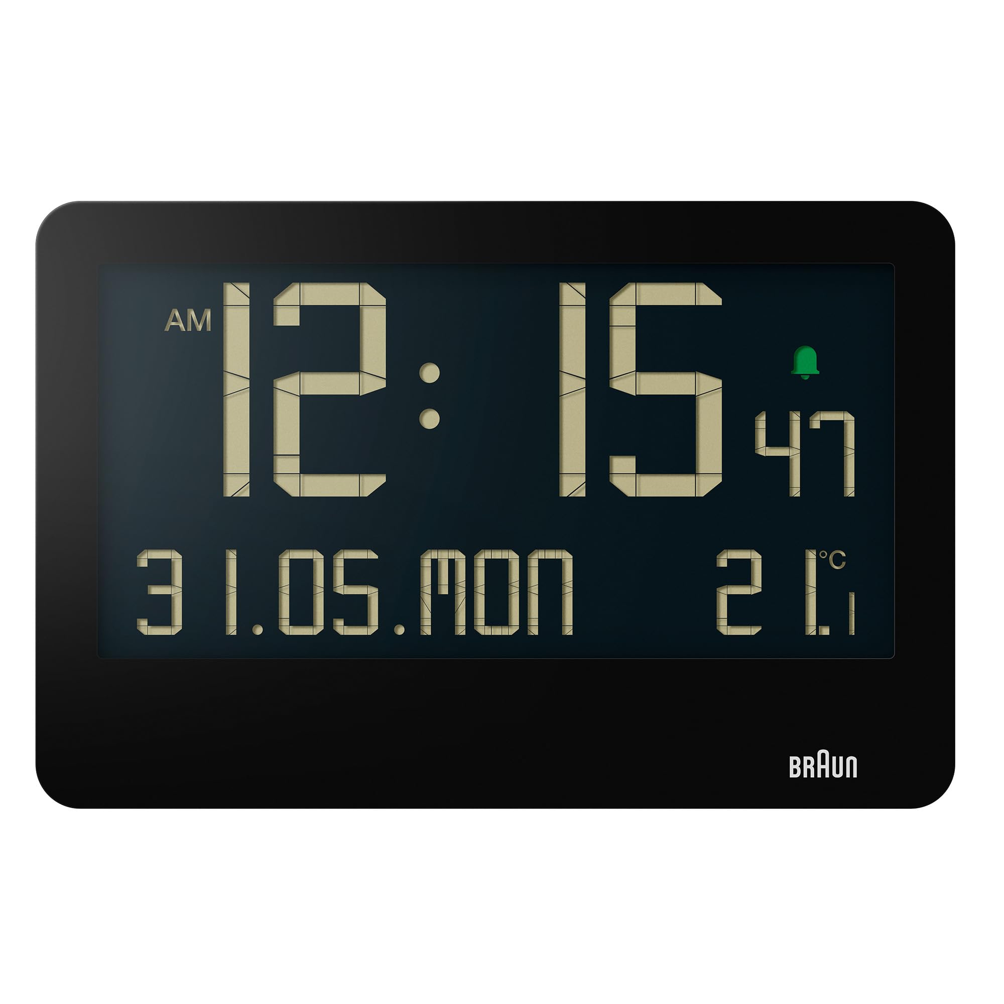 Braun Orologio da Parete Digitale LCD, Bianco