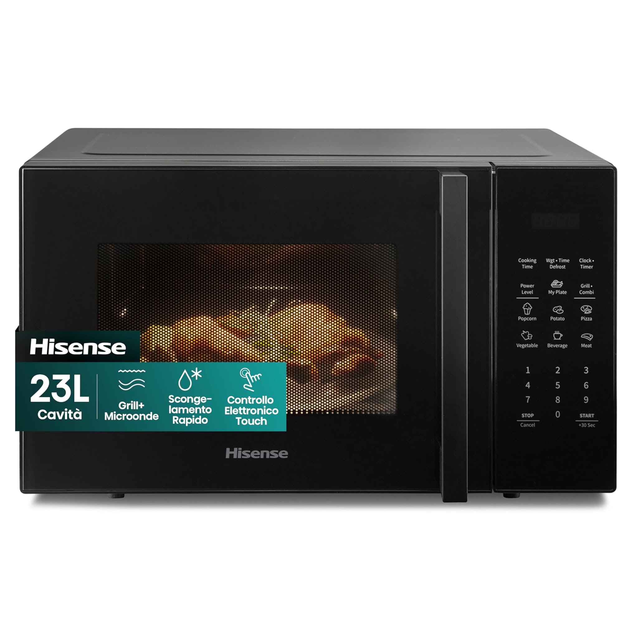 Hisense Forno Microonde Elettronico 23L 800W, Nero