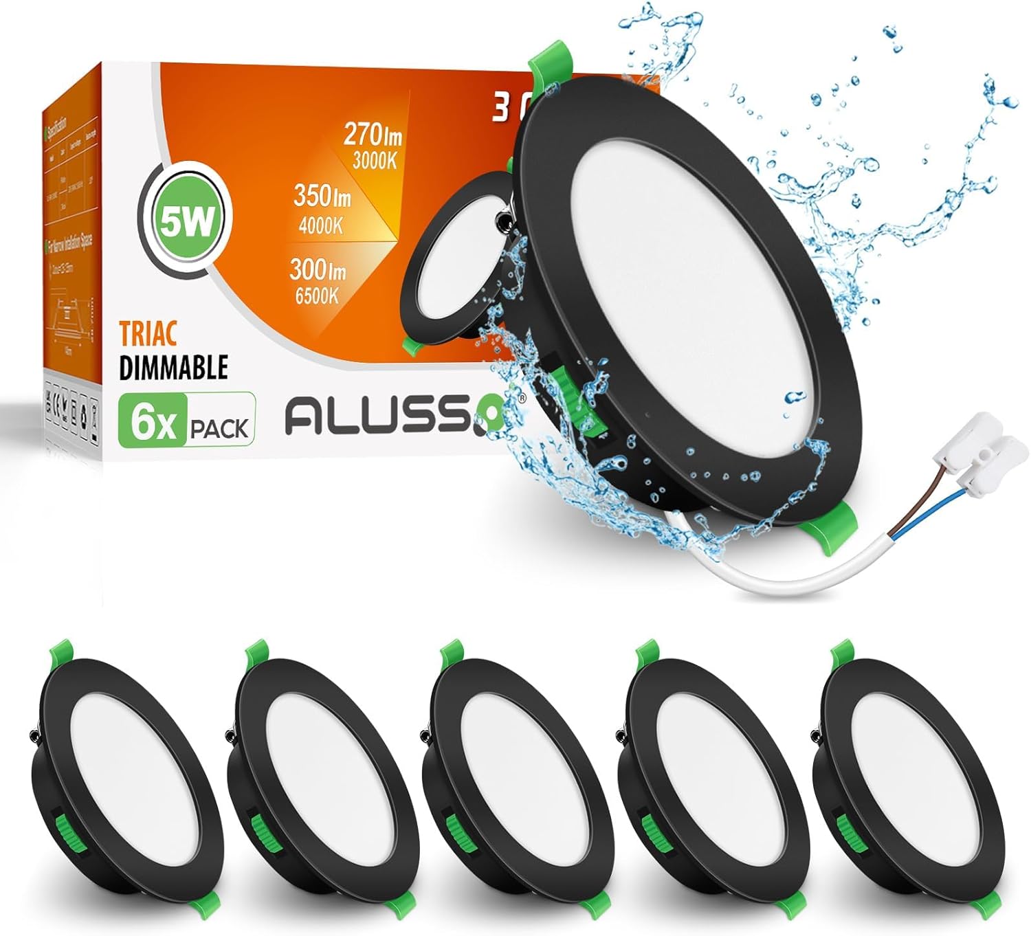 Alusso Faretti LED da Incasso 230V 5W Dimmerabili, Set 6 - immagine 1
