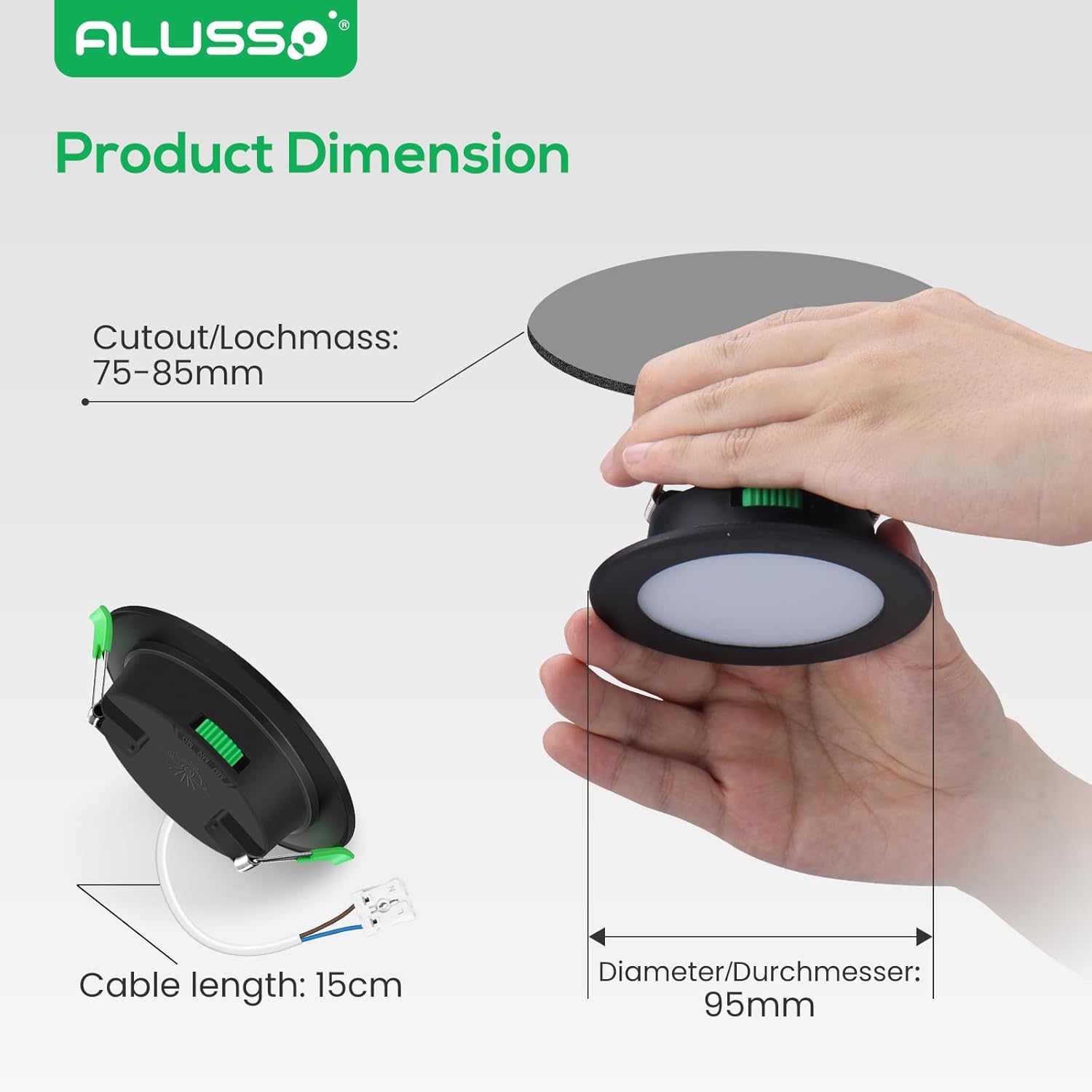 Alusso Faretti LED da Incasso 230V 5W Dimmerabili, Set 6 - immagine 5