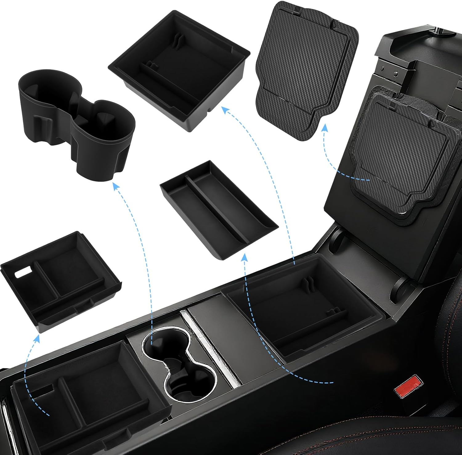 Tesla Model Y - Set 5 Organizer Console Centrale - immagine 1