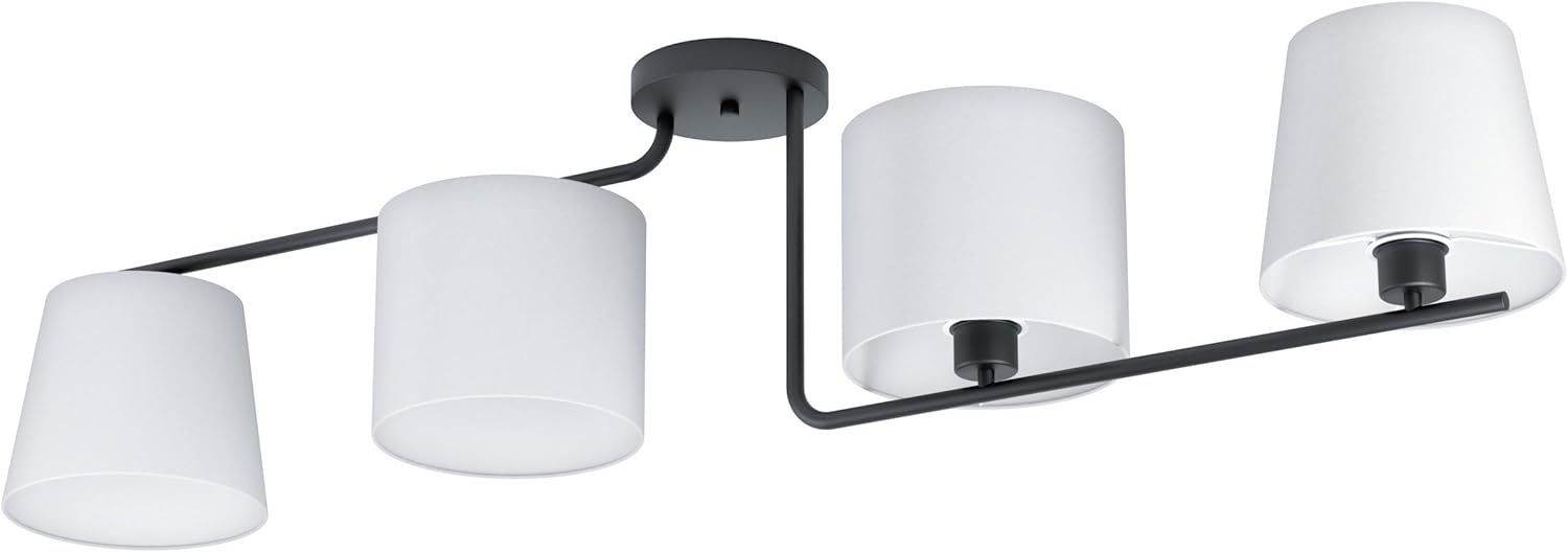 Eglo Marojales 1 - Lampada da Soffitto 4 Luci, Nero/Bianco