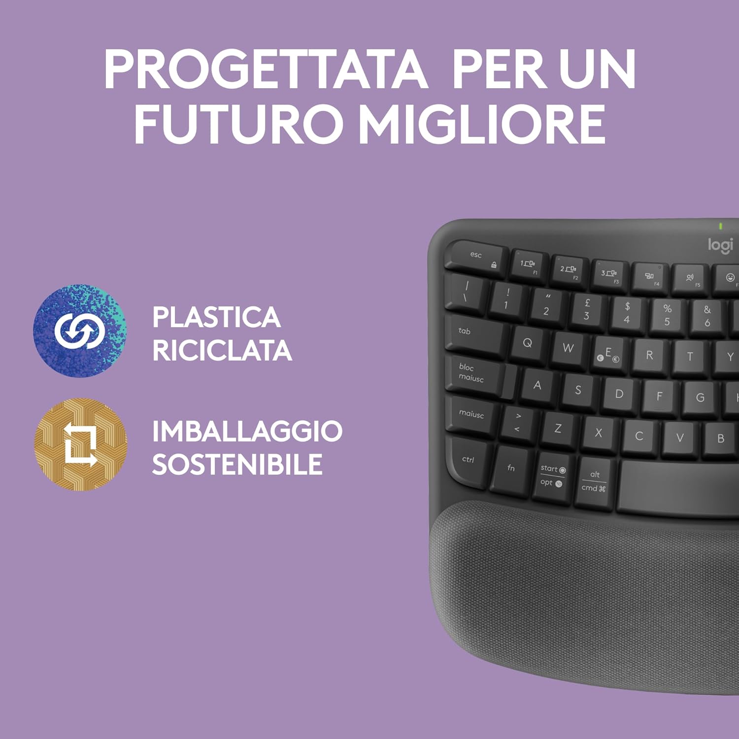Logitech Wave Keys Tastiera Wireless Ergonomica - immagine 10