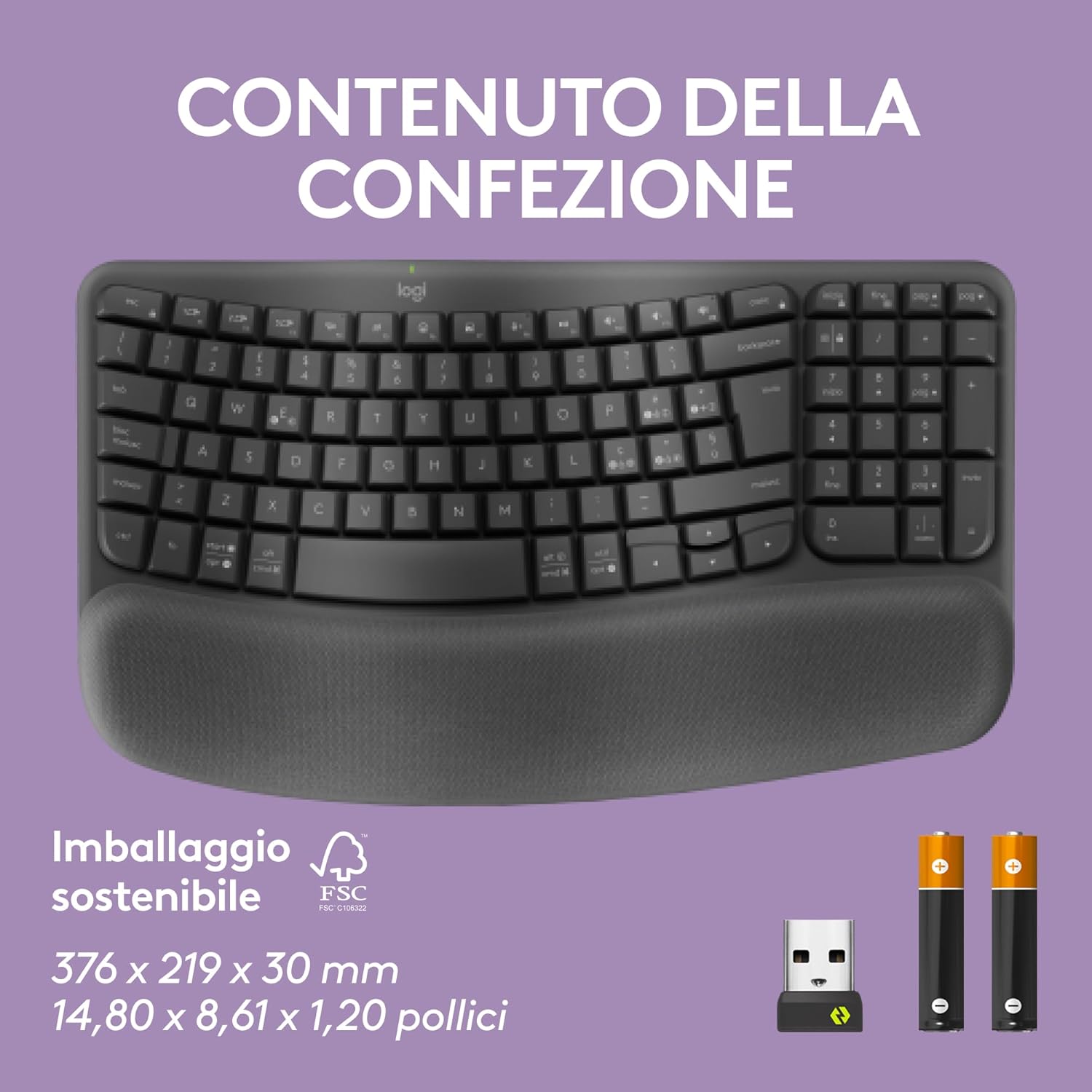 Logitech Wave Keys Tastiera Wireless Ergonomica - immagine 12