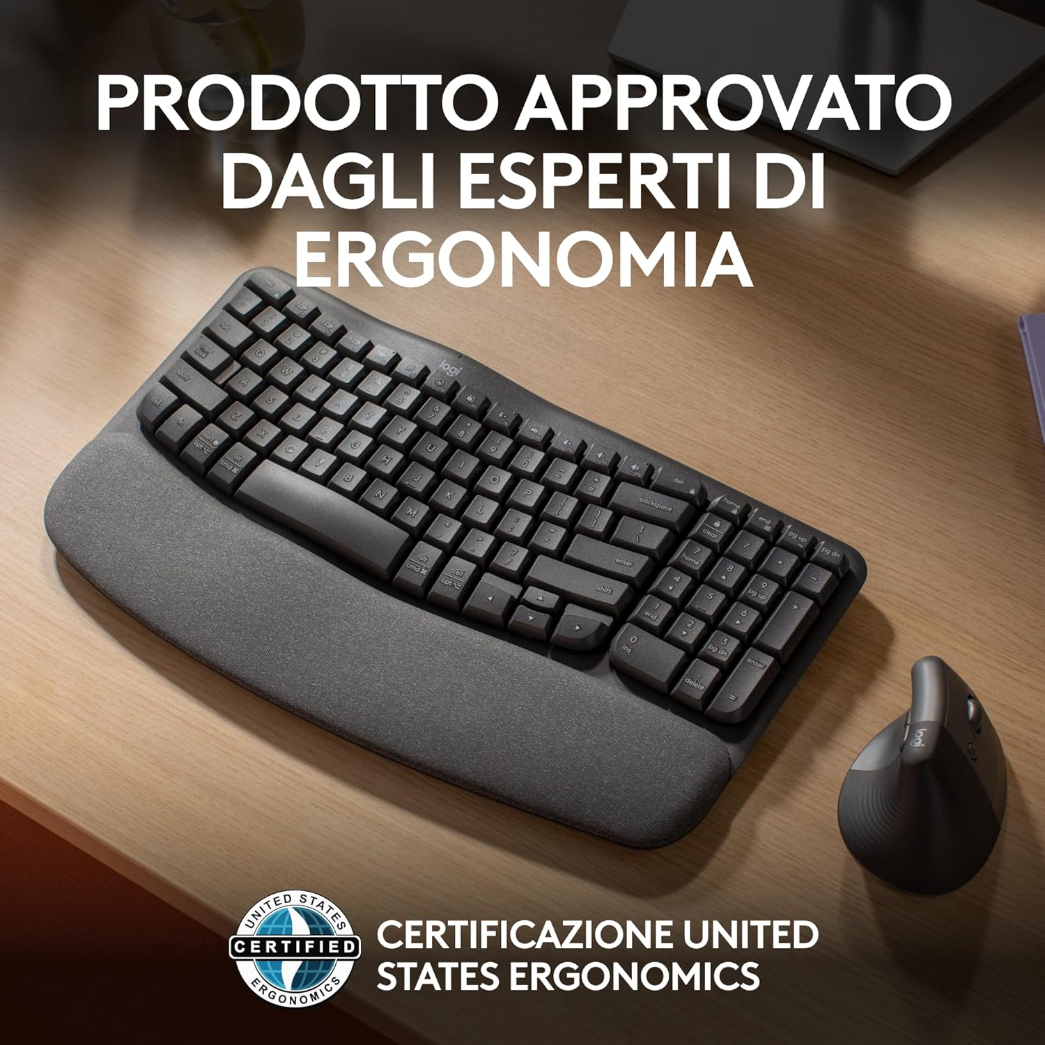 Logitech Wave Keys Tastiera Wireless Ergonomica - immagine 6