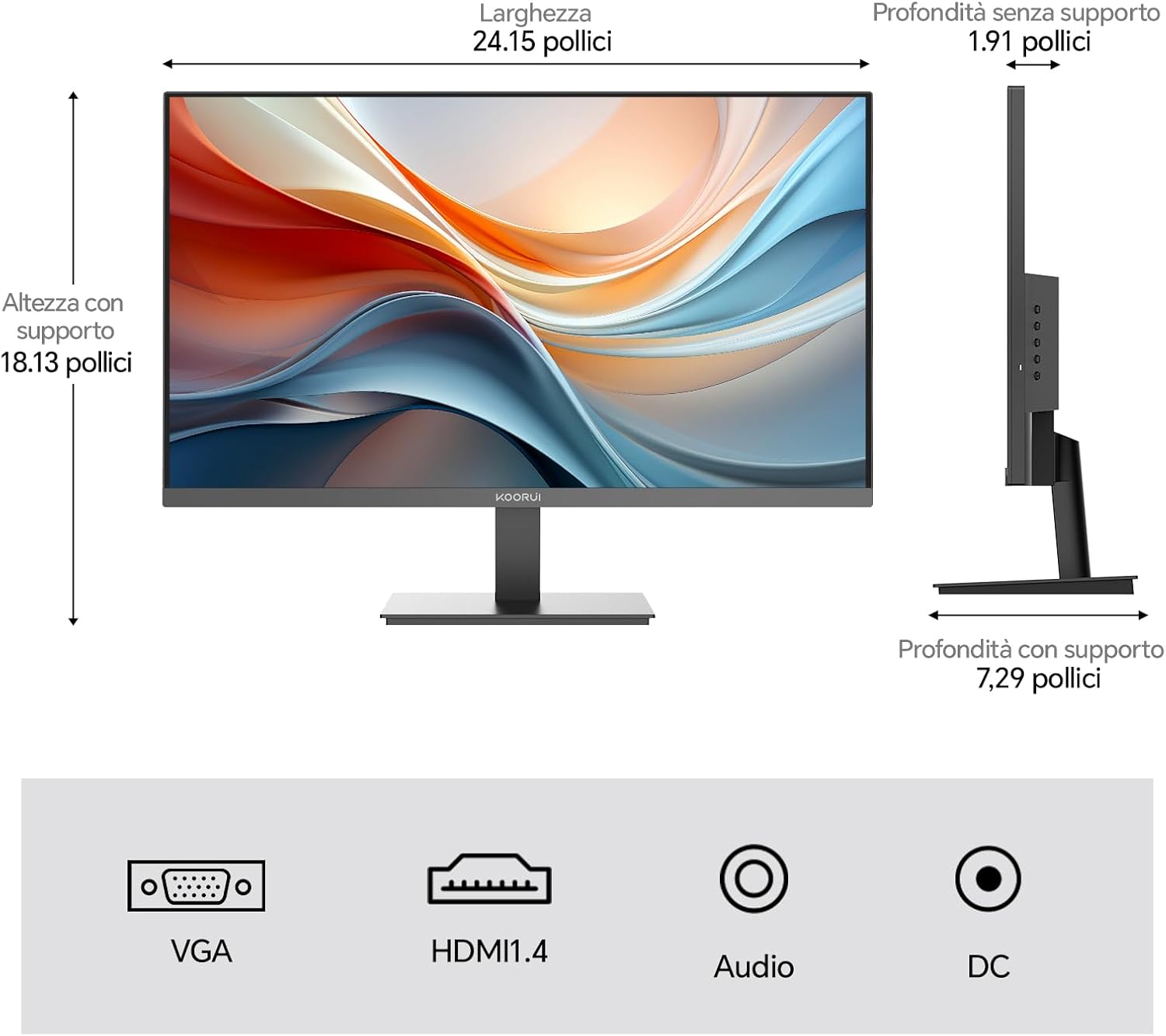 Koorui E2711K Monitor PC 27 Pollici Full HD IPS 144Hz - immagine 4