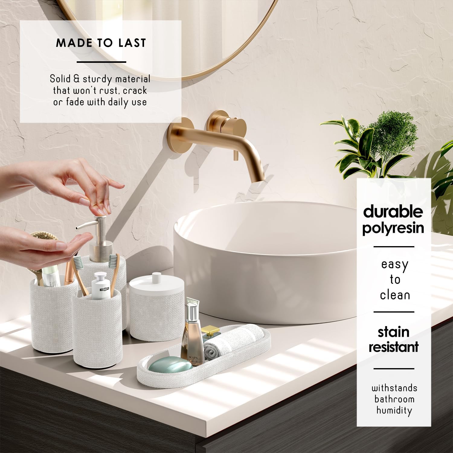 Clara Clark Set da Bagno Bianco 21 Pezzi - immagine 3