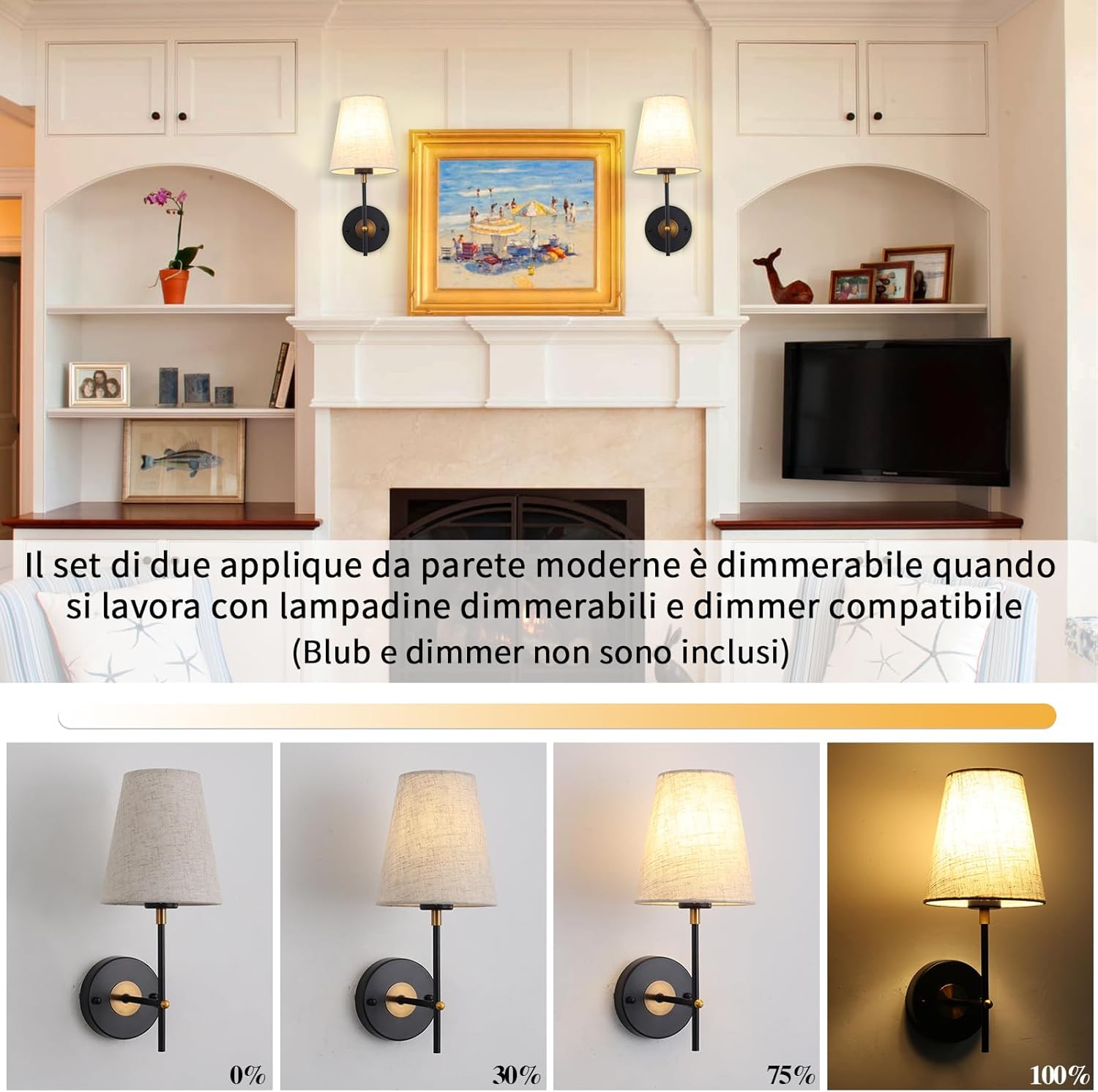 Mrhyswd Applique da Parete Interno Vintage E27 (2 Pezzi) - immagine 4