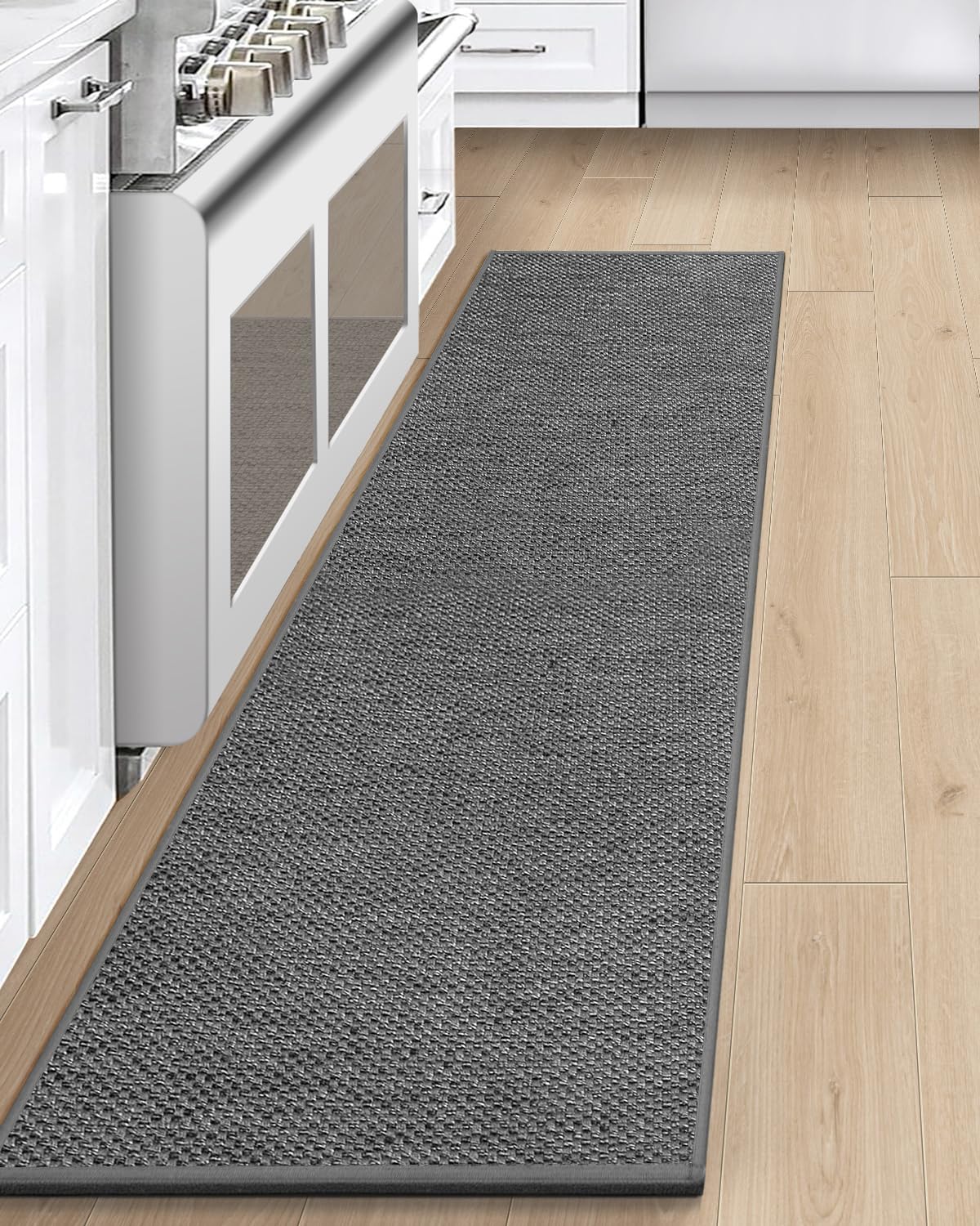 Lekeepgo - Tappeto Cucina Antiscivolo Lavabile 43x200cm, Grigio