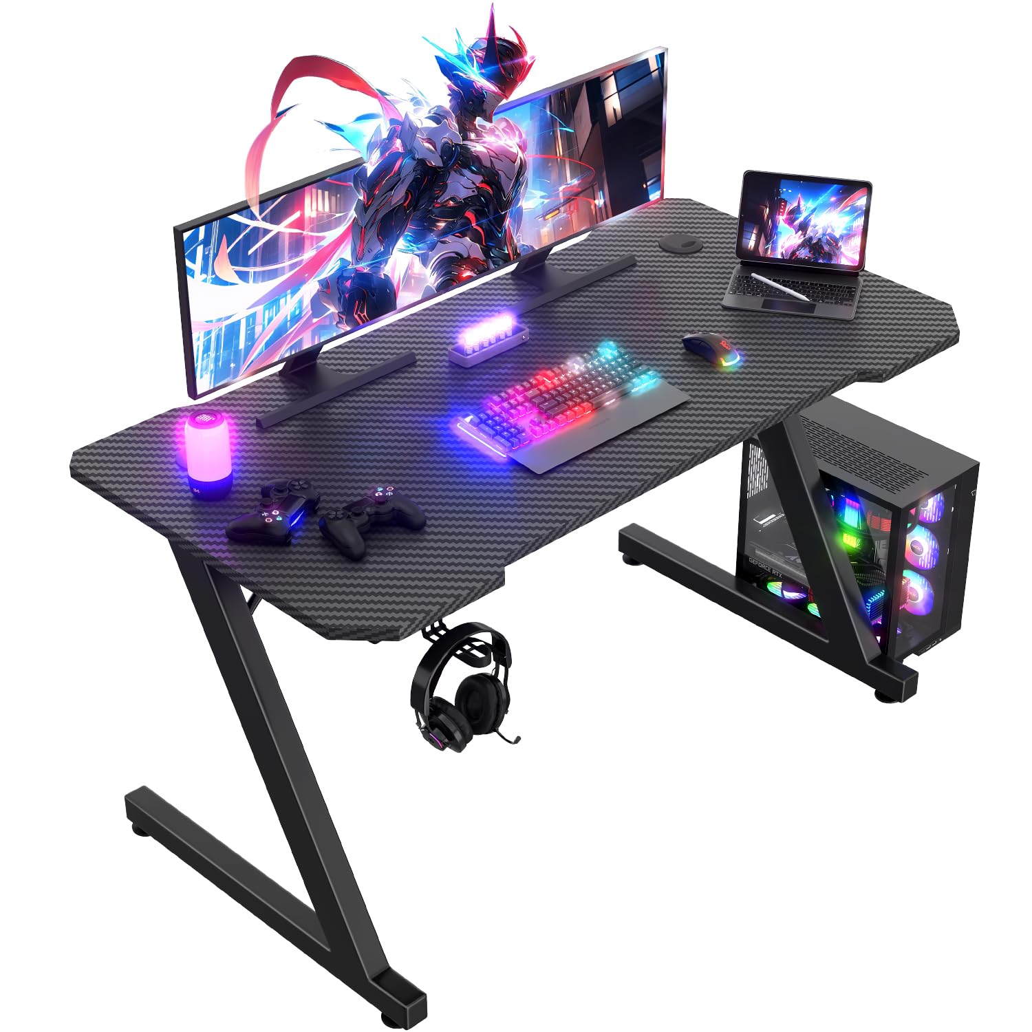 Jummico Scrivania Gaming Ergonomica 120 x 60 cm