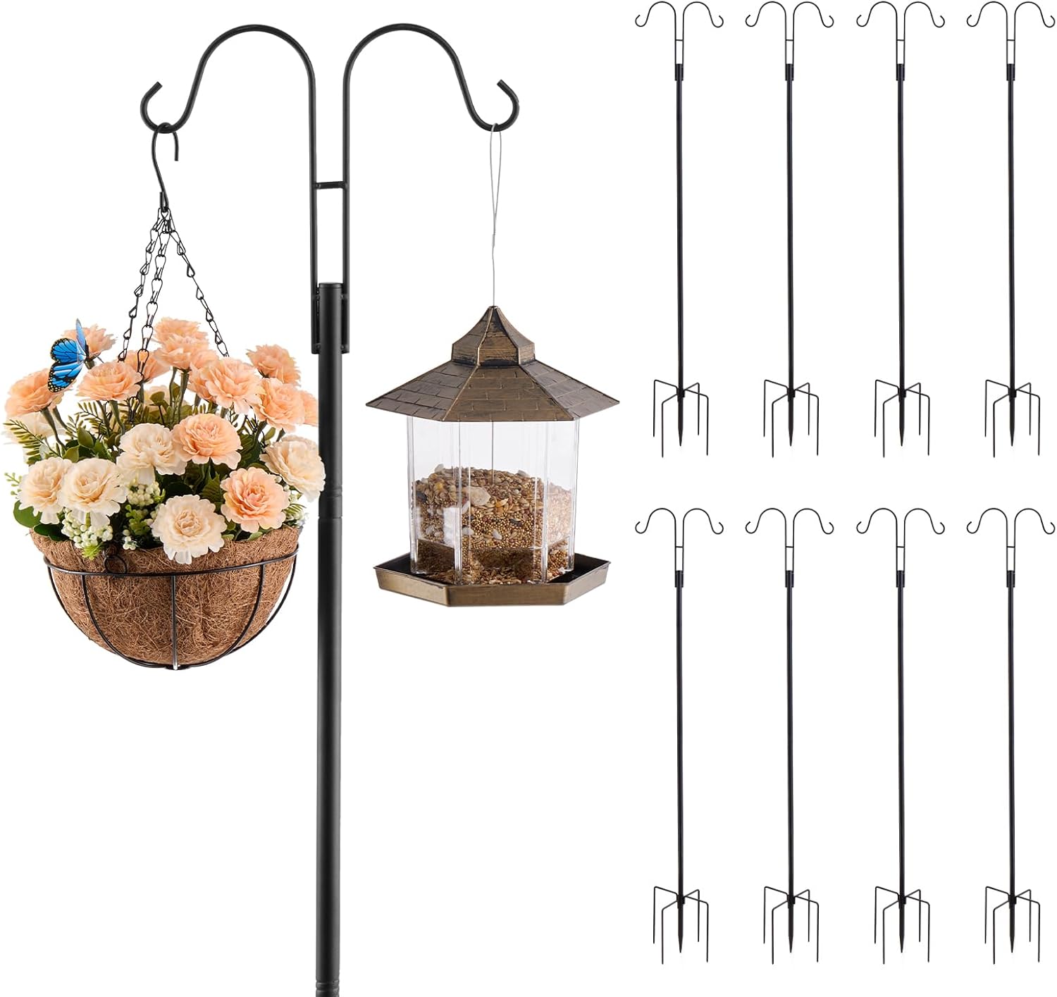 Vevor Palo Ganci per Mangiatoia Uccelli 8 Pezzi 1560mm