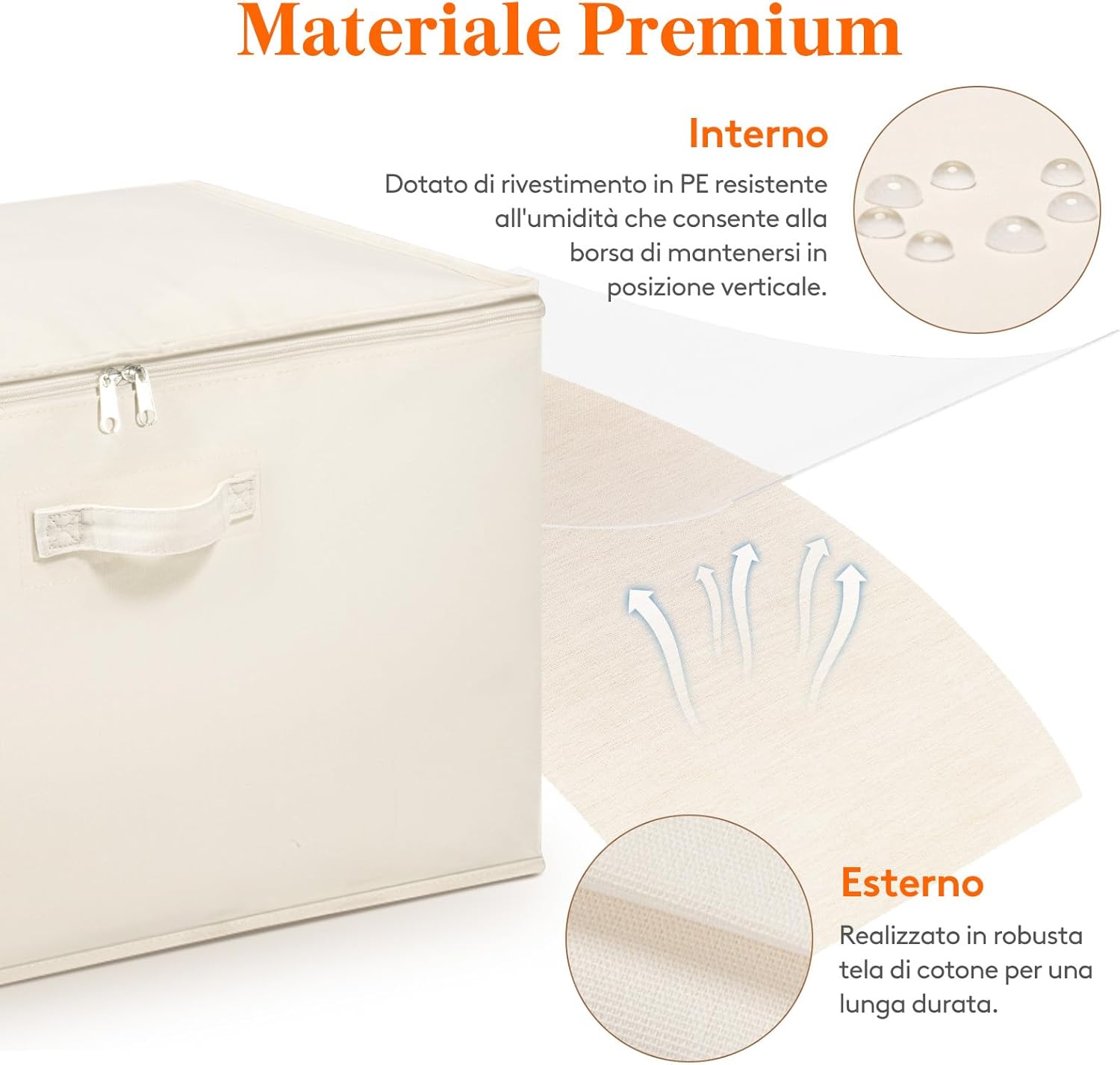 Lifewit Contenitori per Copriletti 60L, Beige (4 pezzi) - immagine 2