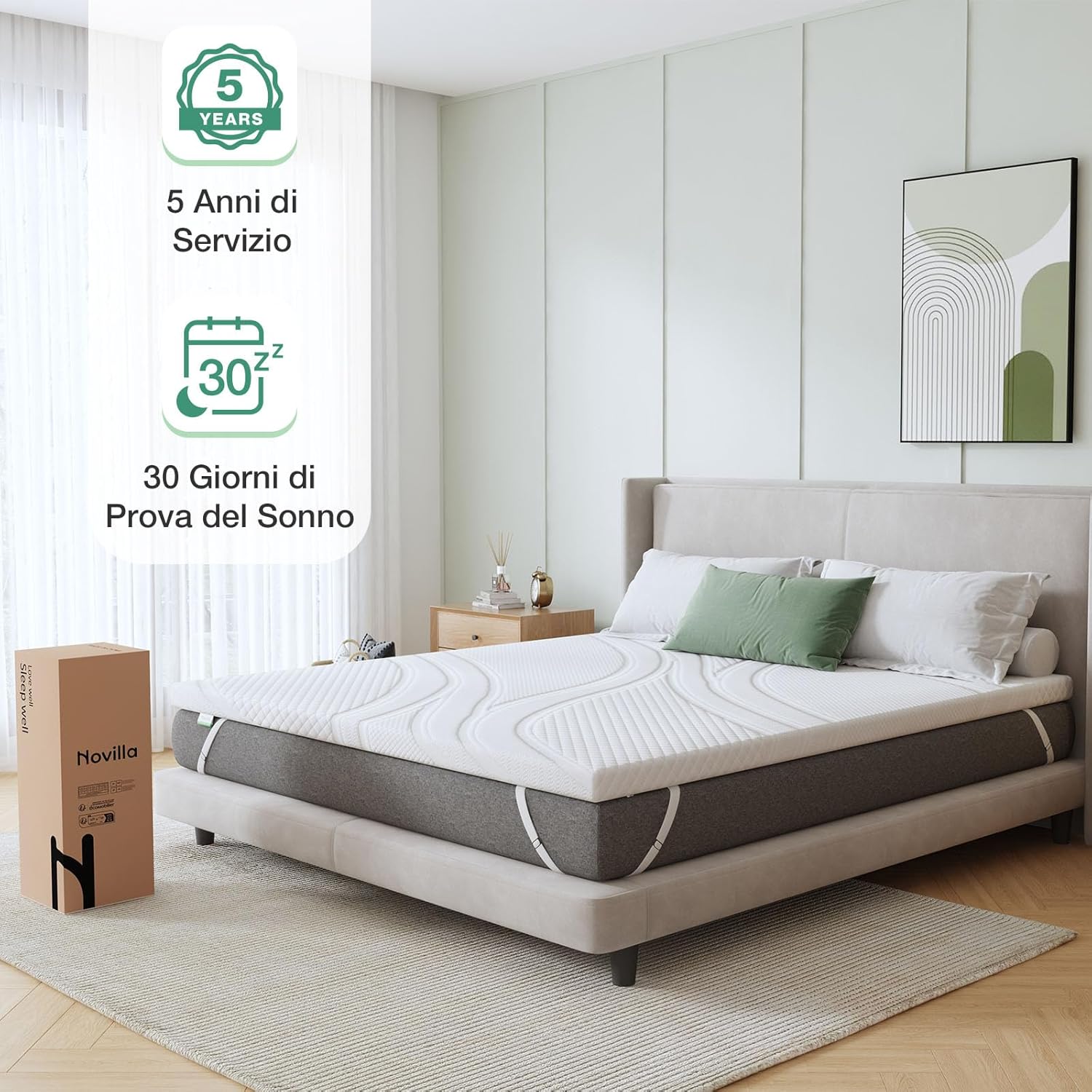 Novilla Topper Singolo 80x200cm in Memory Foam 5cm - immagine 7