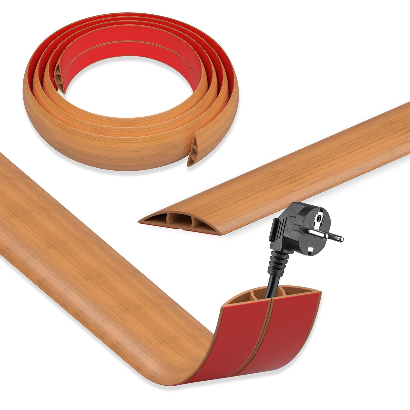 Dikariya Canalina Cavi Autoadesiva Effetto Legno 5cm x 10m