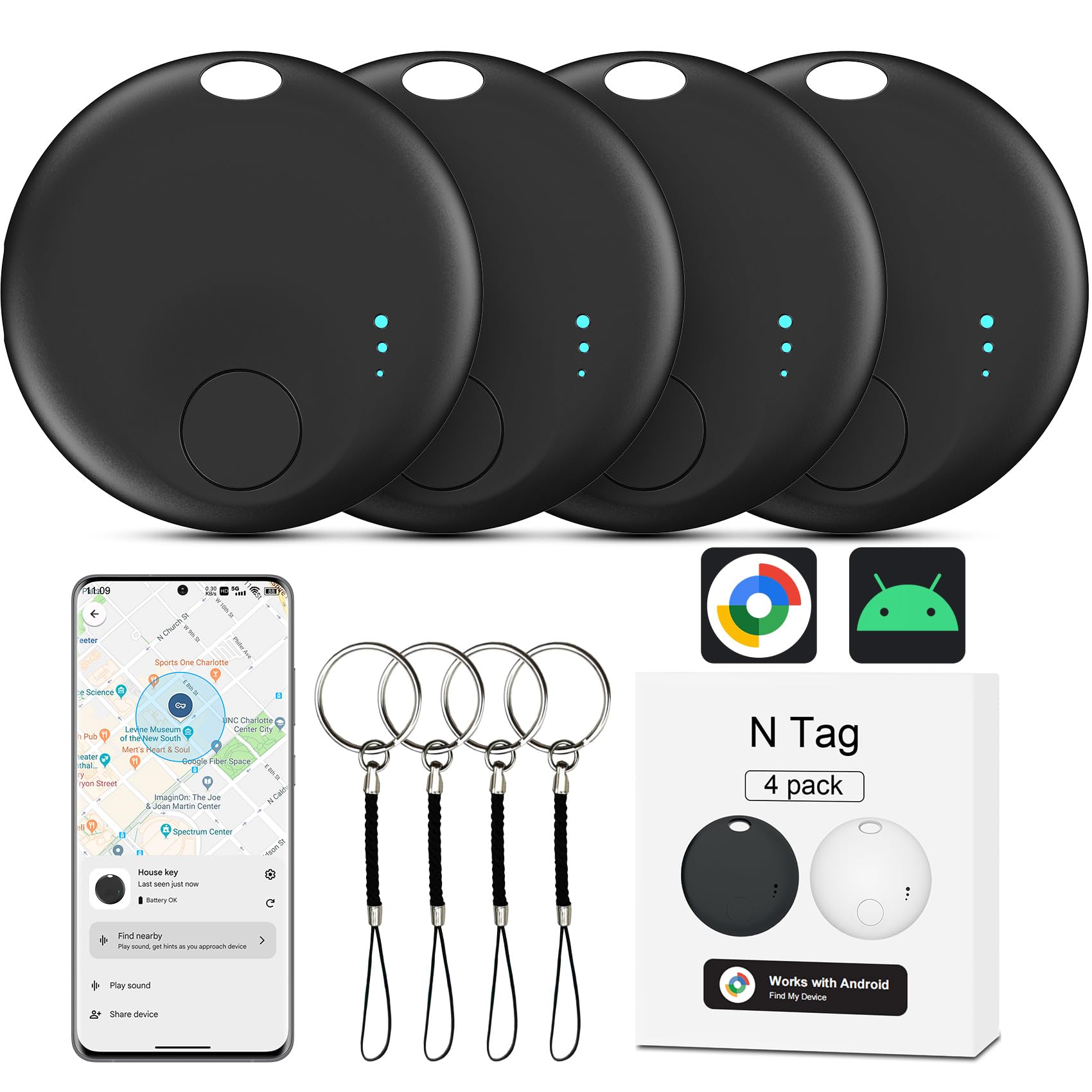 Air Tracker Android - Localizzatore Chiavi Bluetooth (4 pz)