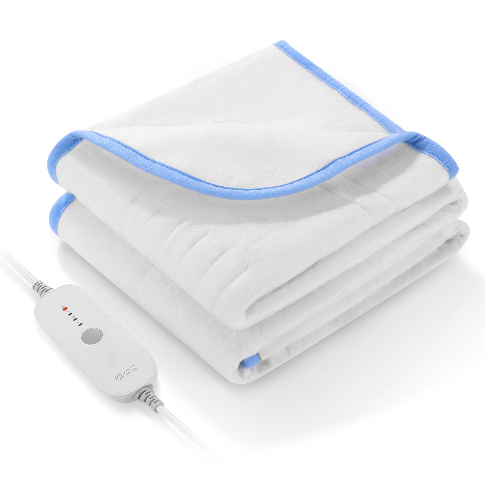 Coprimaterasso Elettrico Riscaldato 150x80 cm, Bianca e Blu