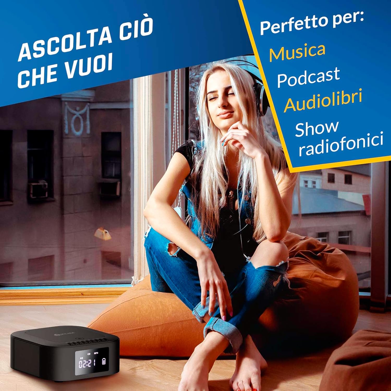 Klim Lettore CD Stereo Boombox E1 con BASS Boost - immagine 4