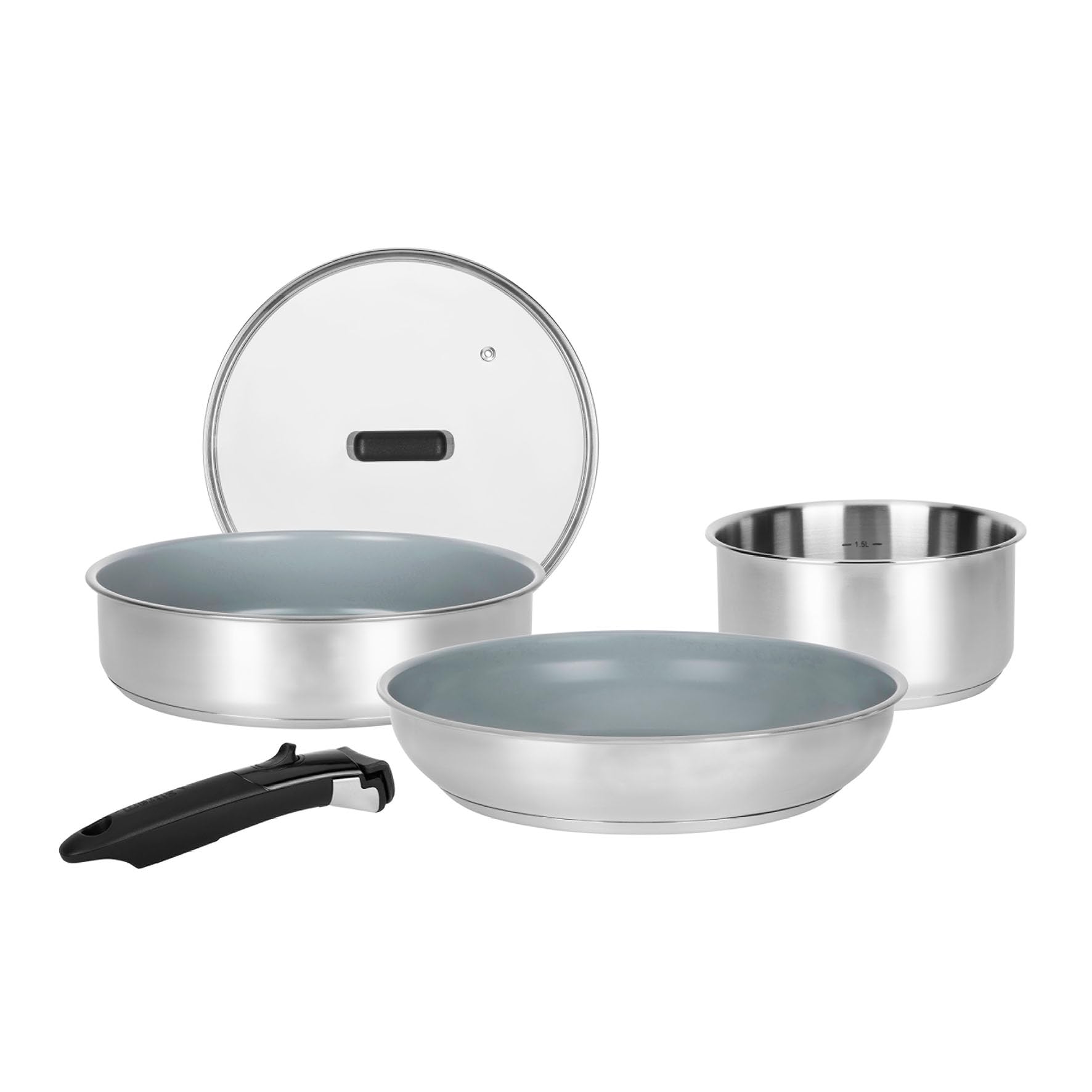 Sitram 716744 Batteria da Cucina Acciaio Inox 5 Pezzi