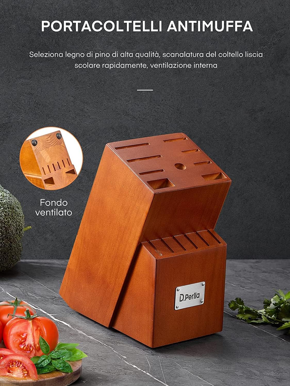 D.perlla Set Coltelli da Cucina Professionali 16 Pezzi - immagine 9