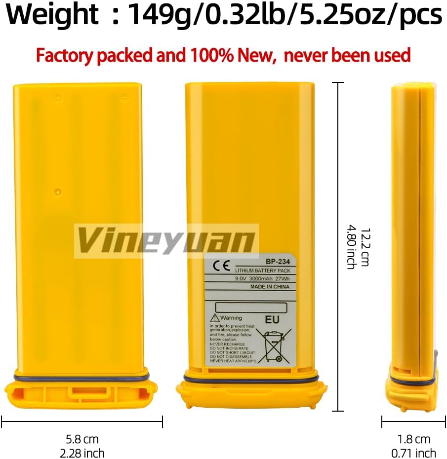 Batteria Litio Ricambio ICOM BP-234 9.0V 3000mAh - immagine 4