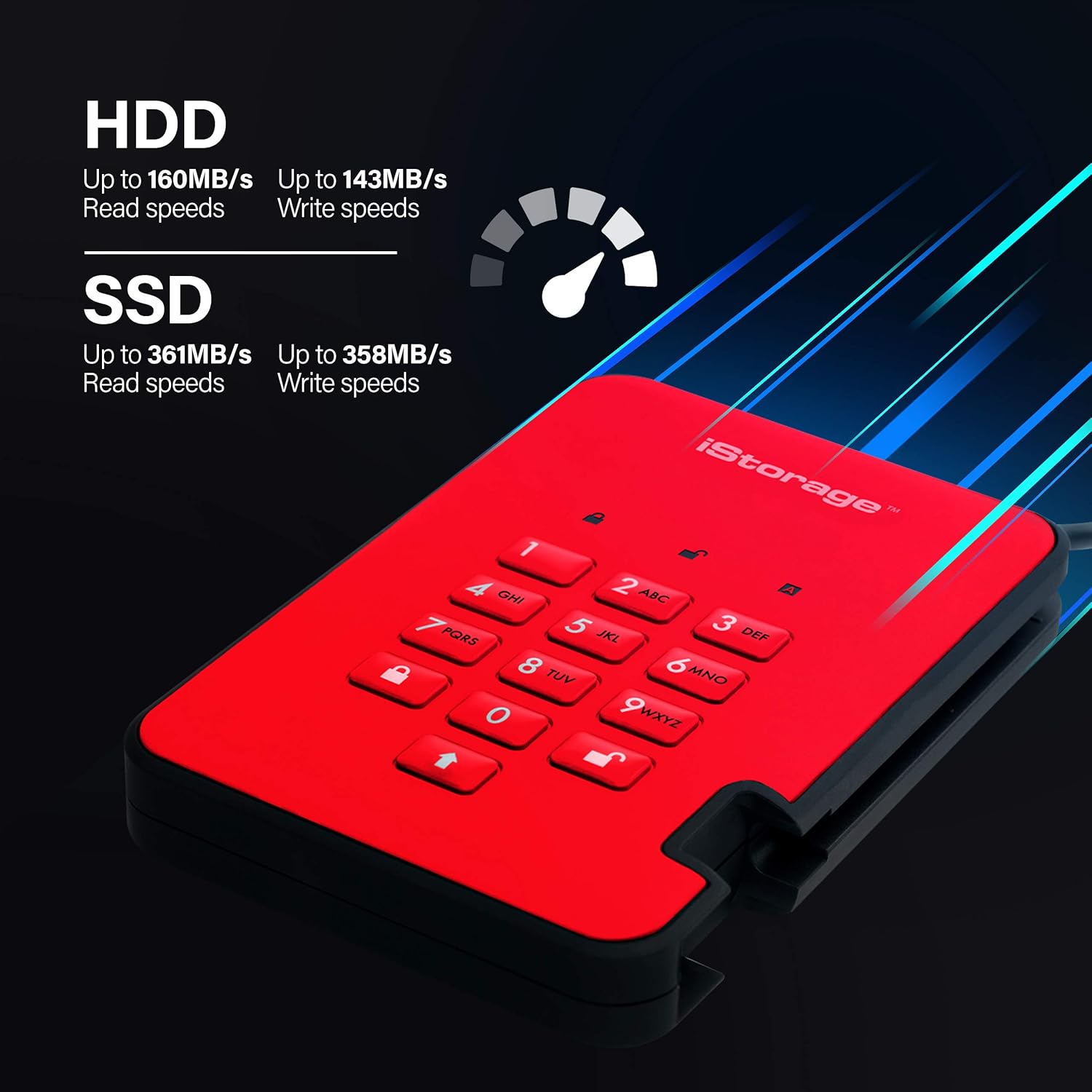 Istorage diskAshur2 SSD 512GB Rosso - immagine 6