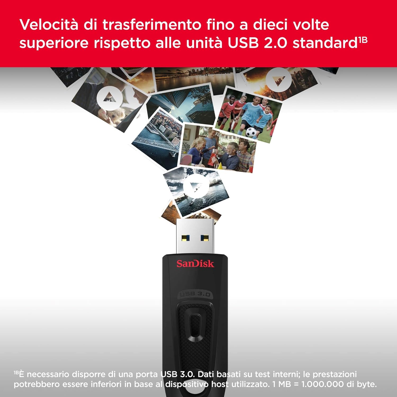 Sandisk Ultra 512GB Unità Flash USB 3.0, Nero - immagine 2
