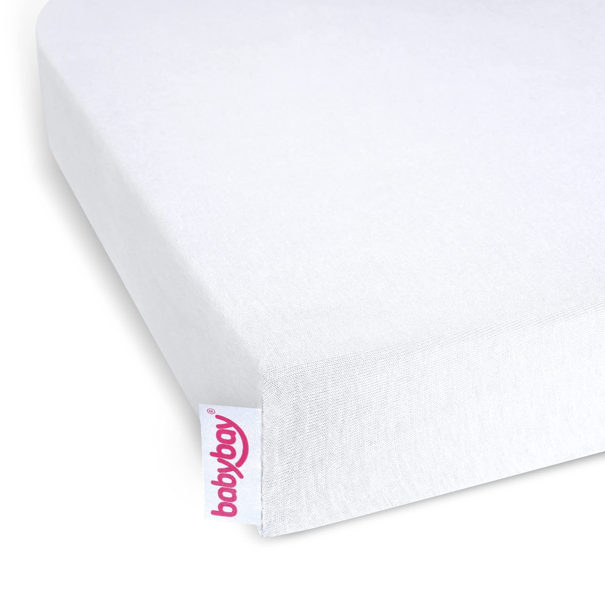 lenzuolo con angoli babybay jersey deluxe adatto per il modello Original, bianco, 81 x 42 cm (1 confezione)