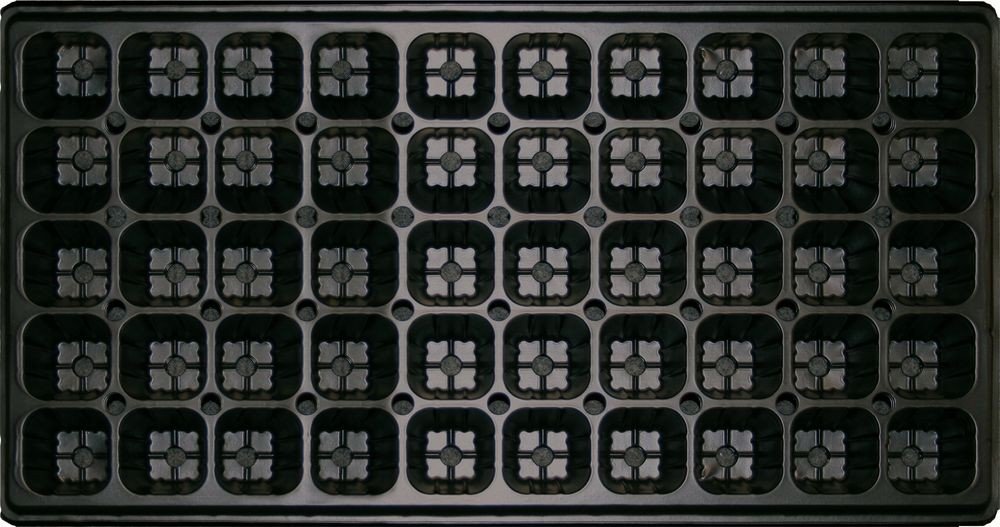 VILMORIN Set di 3 vassoi di Coltura da 50 Celle, Colore: Nero