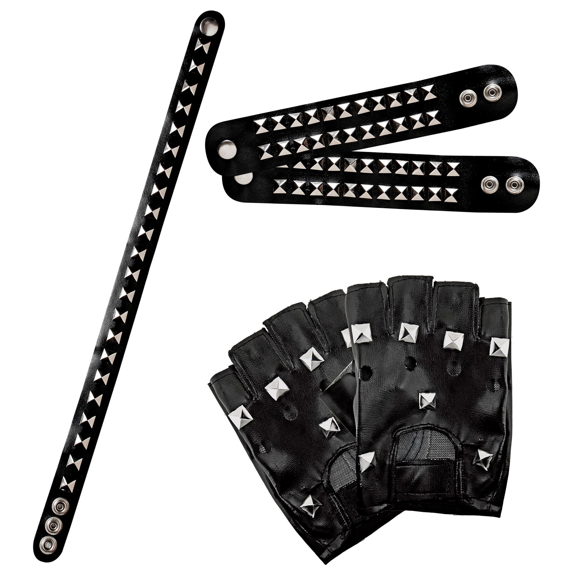 W WIDMANN MILANO Party Fashion - Biker Rocker Kostüm Accessoire Set für Erwachsene, Zubehör für Karneval und Mottoparty