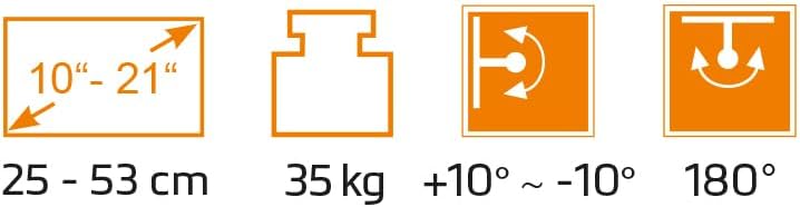 My Wall H20L - Supporto TV da Parete 21", Argento - immagine 2