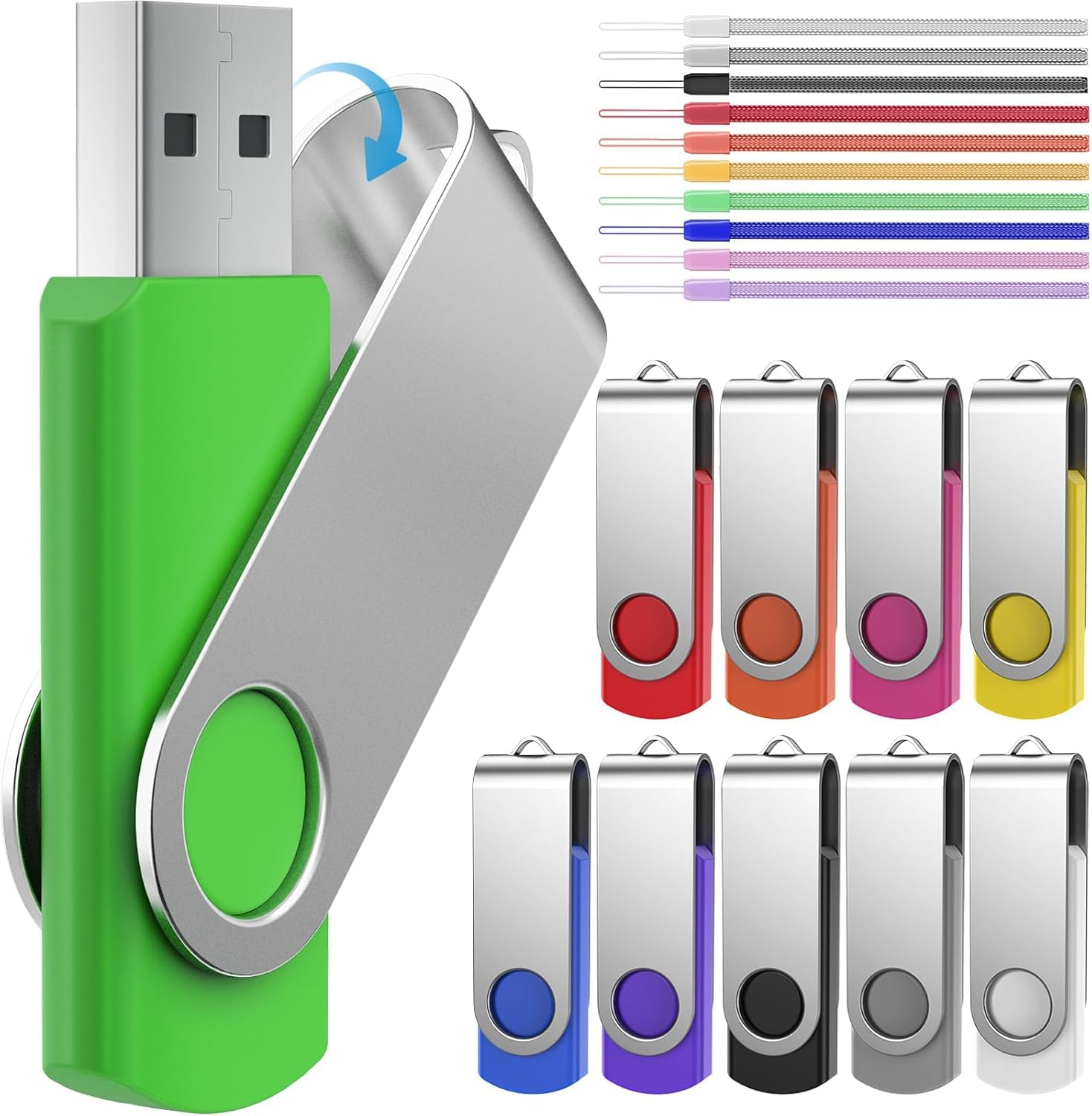 Febniscte Chiavetta USB 32 GB 10 Pezzi Colorate