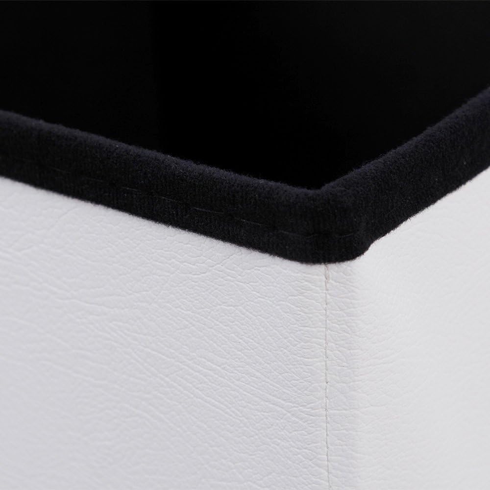 Songmics Pouf Cubo Poggiapiedi Pieghevole 38cm, Bianco - immagine 5