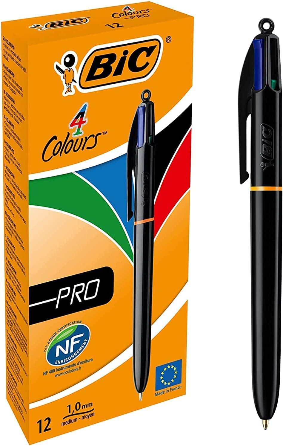 BIC 4Colori Pro - Set Penne a Sfera 12 Unità