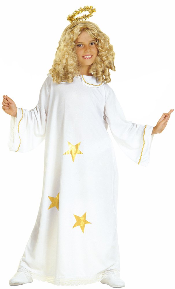 W WIDMANN MILANO Party Fashion - costume da angelo per bambini, vestito, aureola, Cristo Bambino, Natale, carnevale