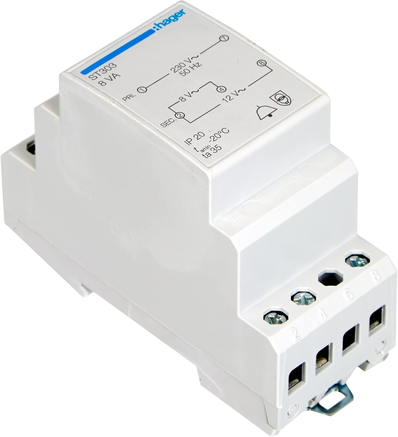 Hager St303 – Trasformatore 8 Va 230/8 – 12 V