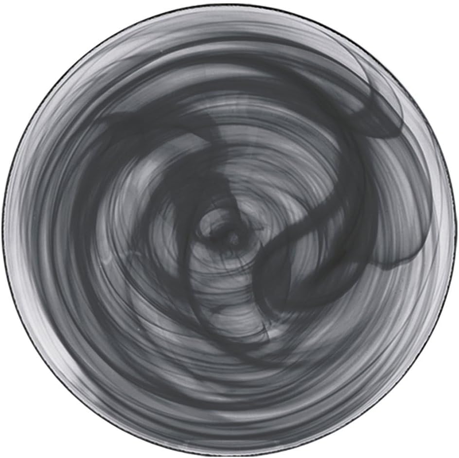 H&H Alabastro Set 6 Piatti Piani, Vetro 27.5 cm, Nero, 28x28x2 cm, 6 Unità