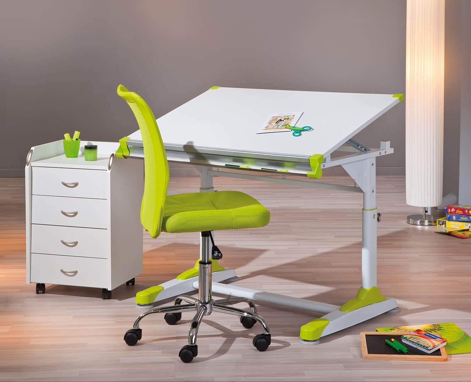 Inter Link Sedia da Ufficio per Bambini, Verde - immagine 2