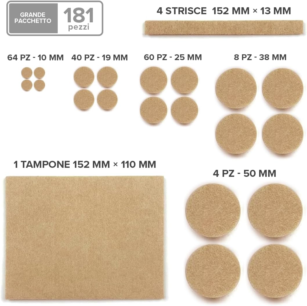X-protector - Feltrini per Mobili 181 Pezzi - immagine 5