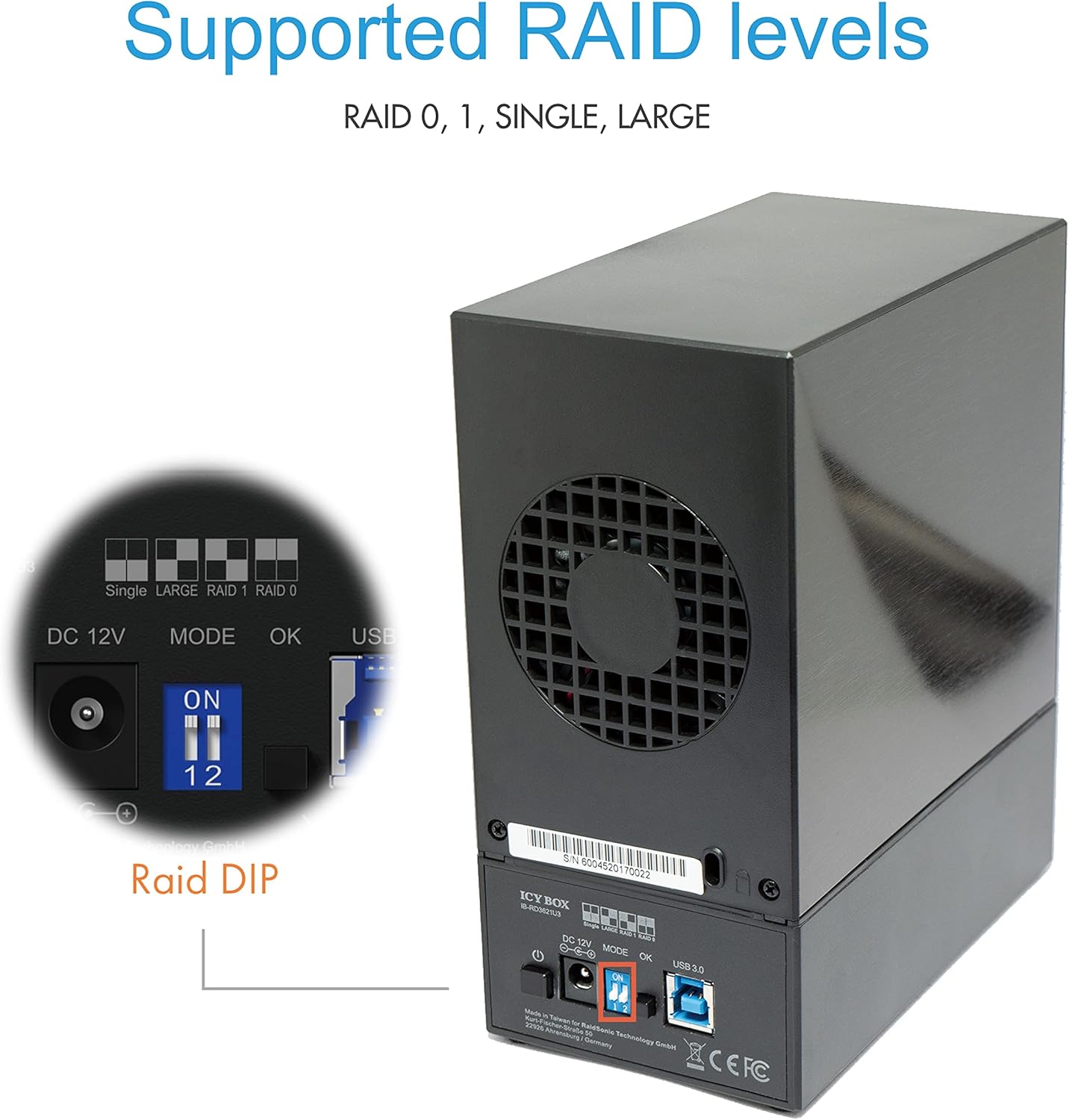 Icy Box Sistema RAID Esterno per 2x HDD SATA 3,5" - immagine 2